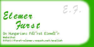 elemer furst business card